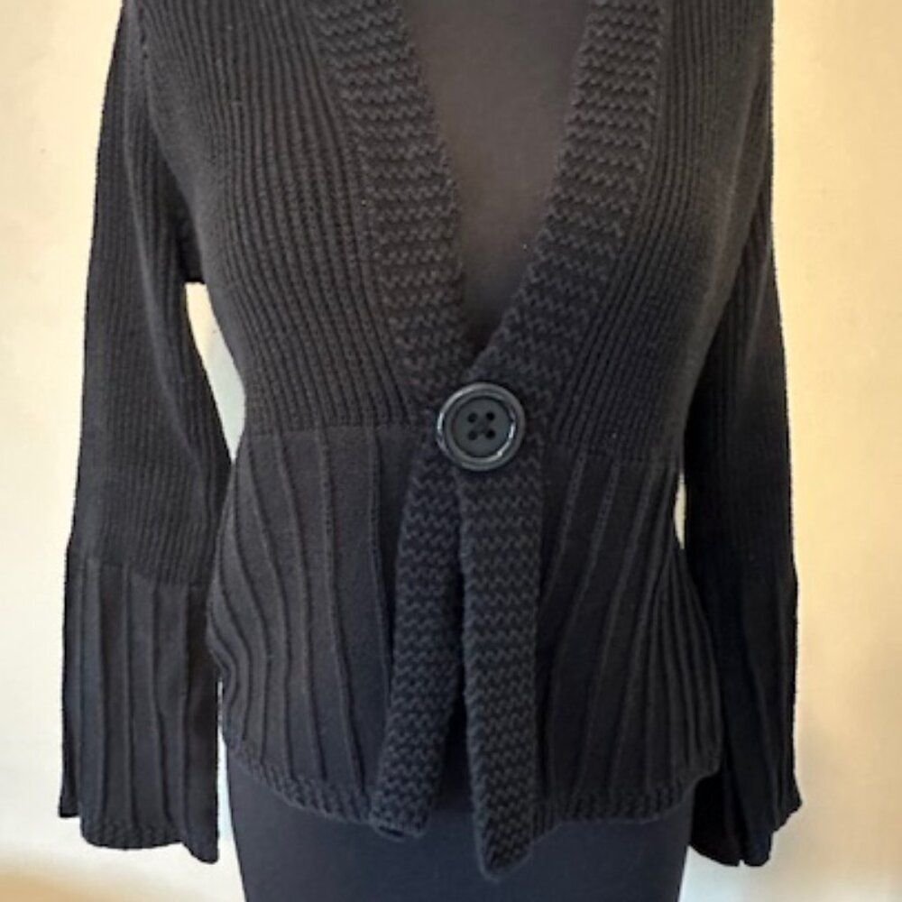 Relativity Black 1 button Cardigan   8690  Petite Large
